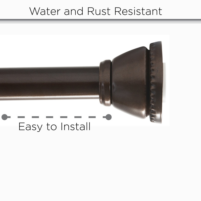 Bronze Adjustable Tension Shower Rod 42"-72"