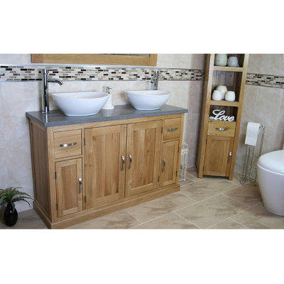 Arely 1230mm Double Bathroom Vanity with Vessel Ceramic Basin