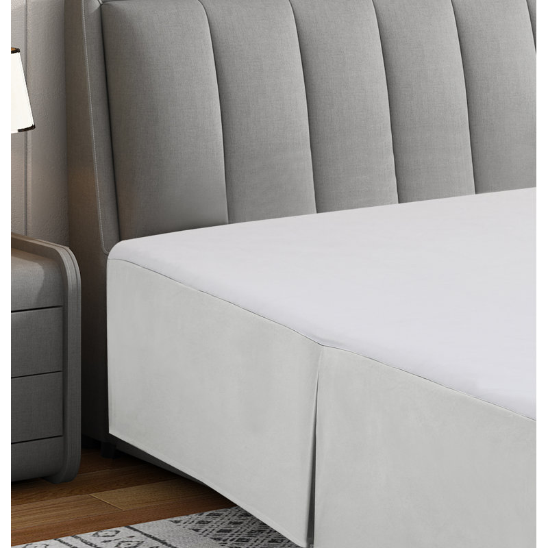 14" Soft Microfiber Bed Skirt - Basics by Wayfair™, King, Light Gray