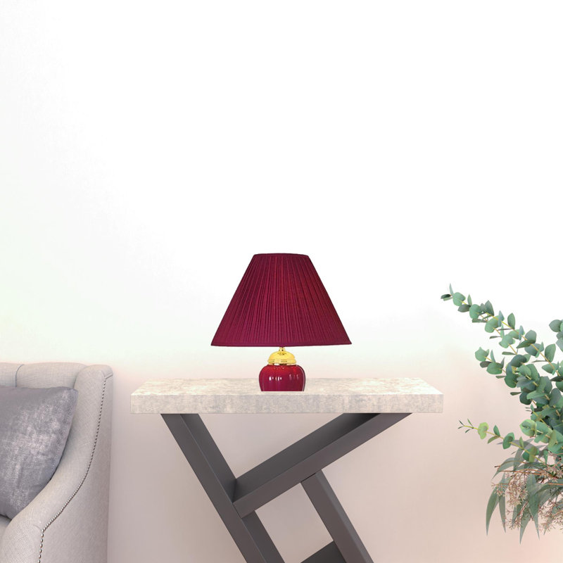 Adalard Ceramic Table Lamp, Burgundy