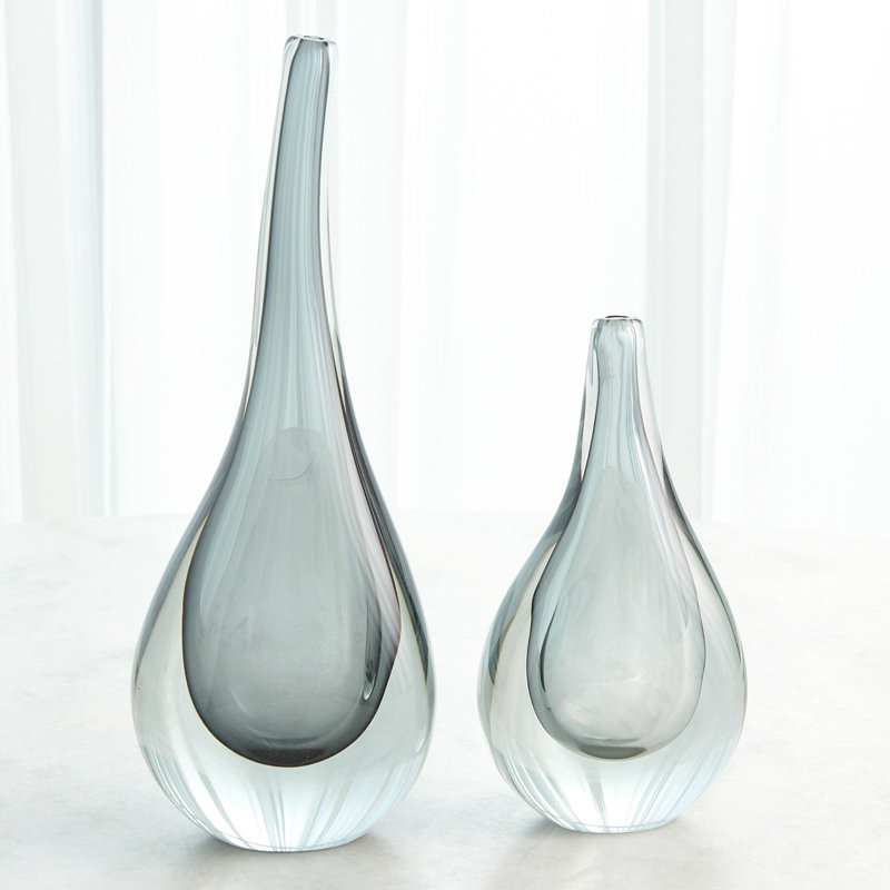 Handmade Glass Table Vase, 16.5" H x 6.75" W x 4" D
