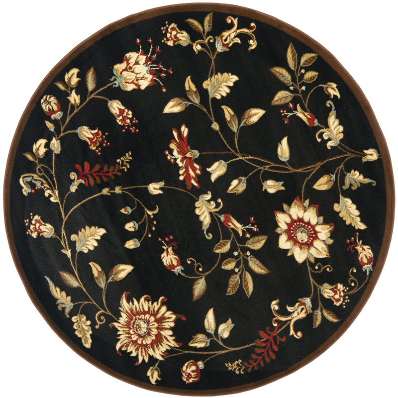 Carolane Performance Floral Rug, Round 5'3"