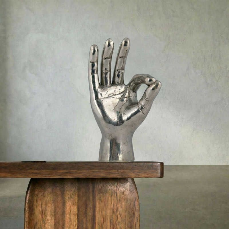 OK Sign Figurine, Silver