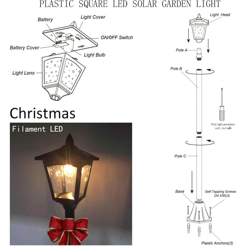 2" Solar Lamp Post Lights Outdoor, 2-pack Vintage Led Street Lights, Waterproof, Adjustable Height, Dusk-to-dawn For Garden, Pathway, Driveway, Yard, Patio