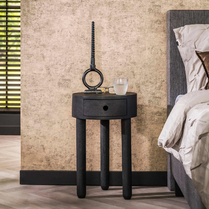 Rahmings 35cm W Solid Wood Bedside Table