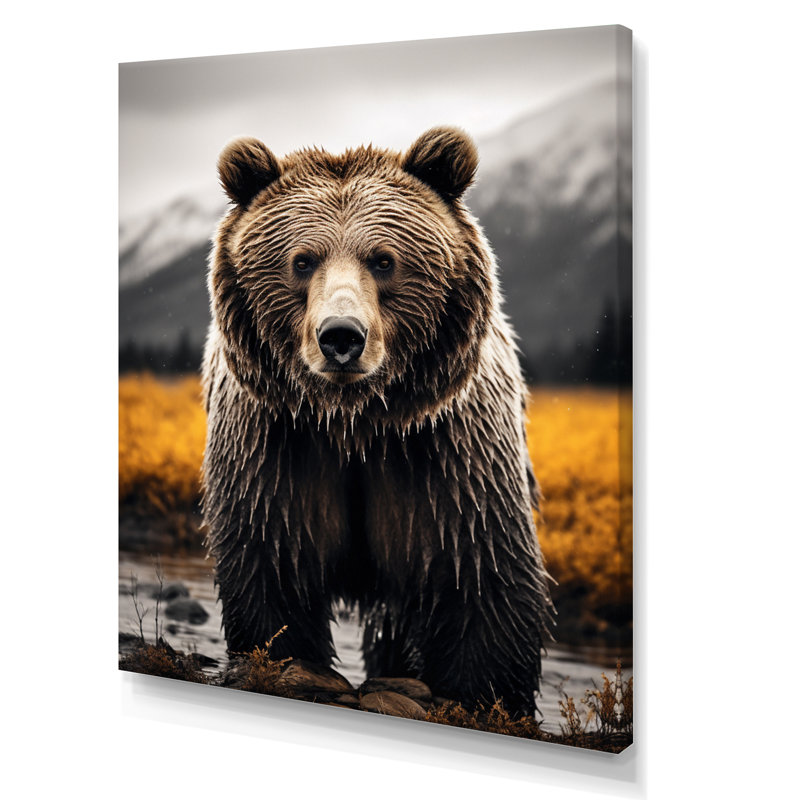 «Avneesh Bear Mighty Bear I» sur toile, H 20 po x l 12 po x P 1 po