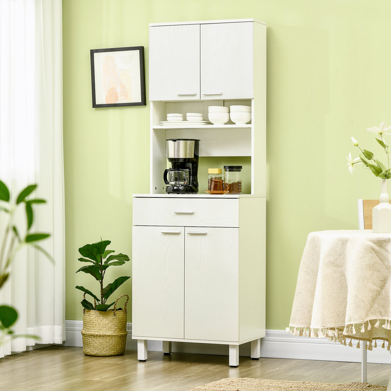 Garde-manger de 180 cm, buffet avec vaisselier, meuble à micro-ondes avec armoire