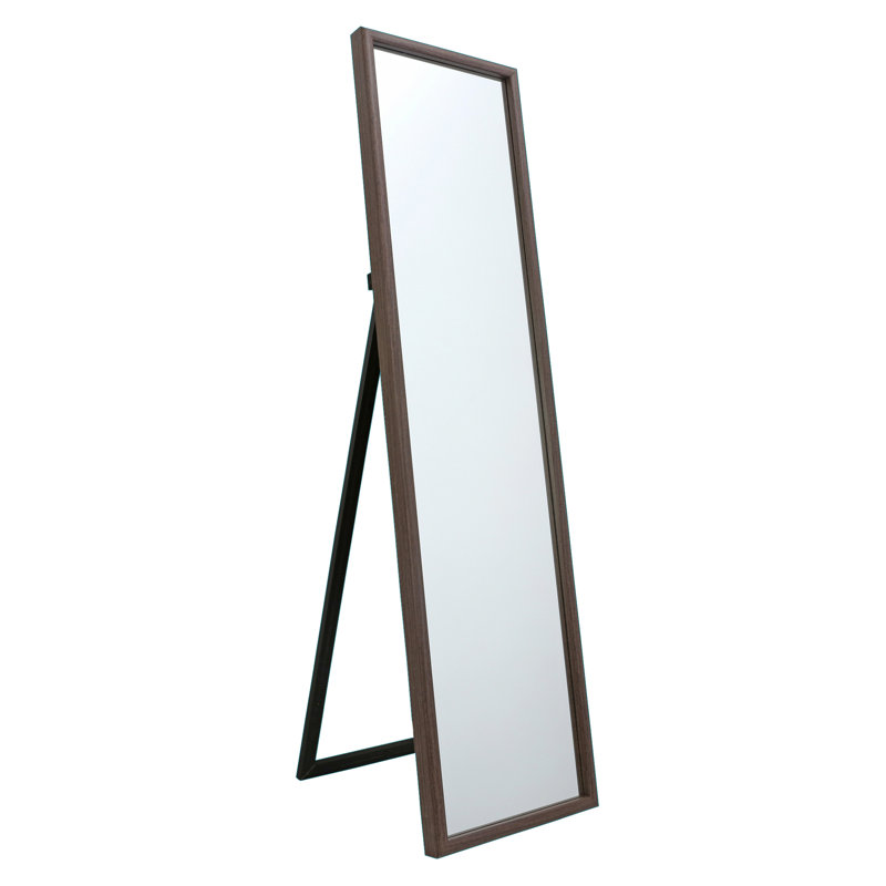 Chartoff Wood Framed Freestanding Full Length Mirror in Brown