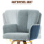White Cozy Modern Swivel Upholstered Counter Stool With Bentwood Legs-920225347