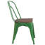 Chaise empilable en métal avec siège en bois Kewaunee-359177195