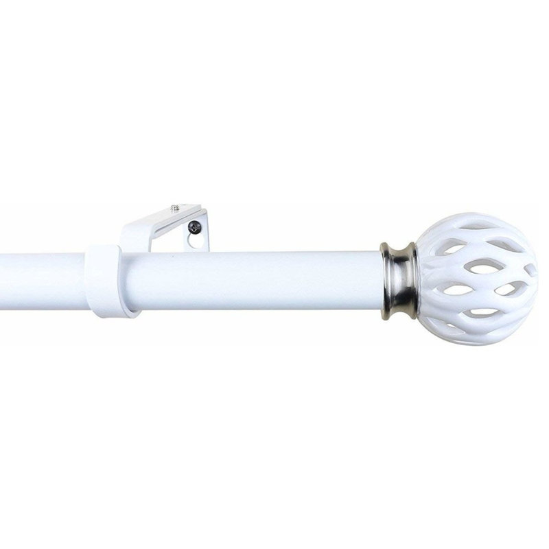 Gayton Adjustable Single Curtain Rod, 1" H x 48" W x 6.75" D