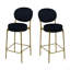 Ensemble de 2 tabourets de bar rembourrés en velours avec tabouret de comptoir rond avec dossier et repose-pieds pour îlot de cuisine-1217596337