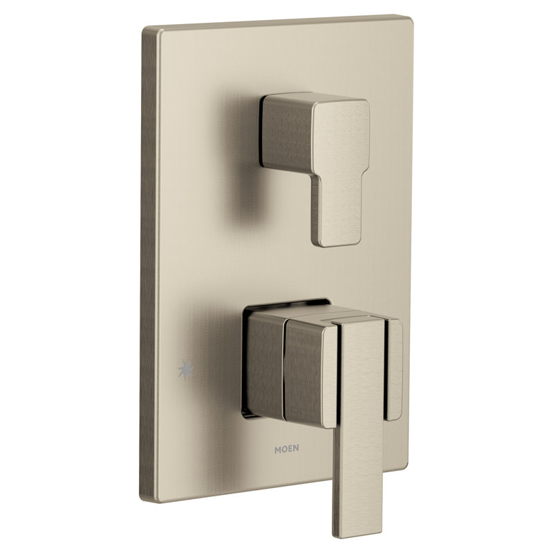 90 Degree M-CORE 3-Series 2-Handle Shower Trim With Integrated Transfer Valve, Valve Required, Brushed Nickel