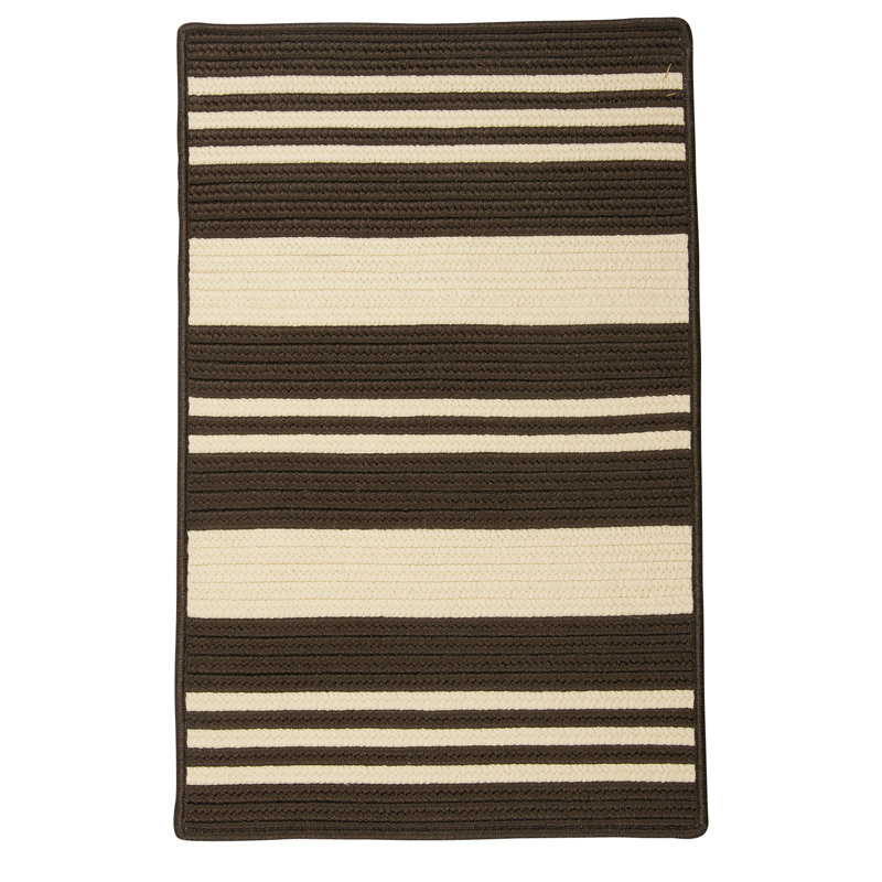 Tapis intérieur / extérieur brun foncé / beige Chilworth, Ovale 9 pi x 11 pi