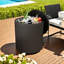 Ensemble de tables d'appoint 2 pièces pour refroidisseur d'extérieur polyvalent, seau à glace 2 en 1 et barre de boissons pour patio, bord de piscine et pique-nique, blanc-111066863-126560349