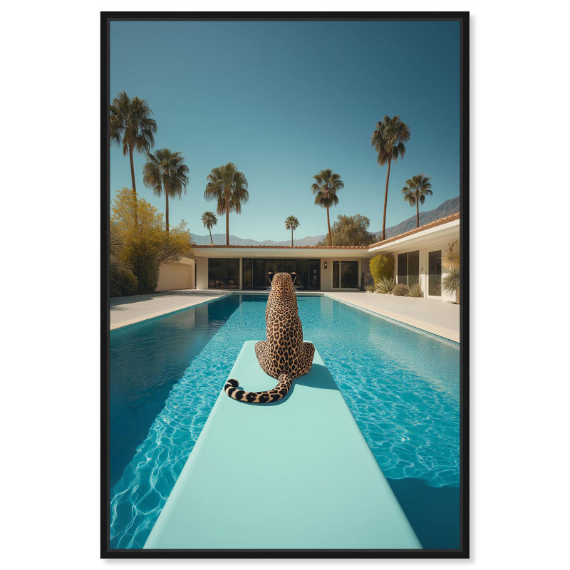 Art, art moderne, toile de tigre moderne, Cadre flottant noir, H 16 po x l 11 po