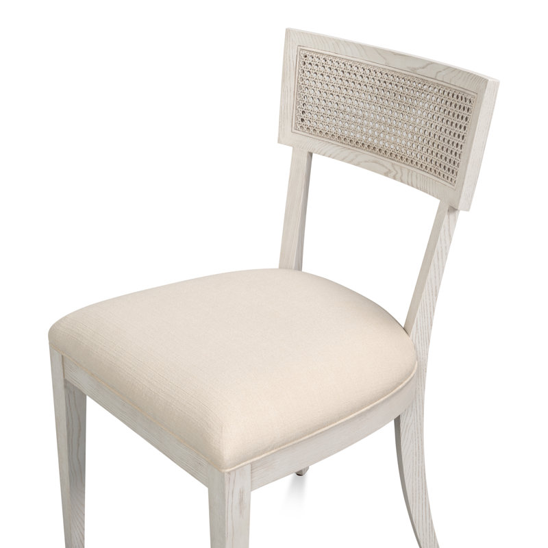 Ridge Upholstered Dining Chair, White