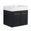 Meuble-lavabo mural 24 po avec lavabo, lavabo à rebords épais en résine