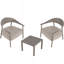 Ensemble de chaises d'appoint modernes 2 pièces avec table basse - Ensemble de canapés gris pp et acier, sièges rembourrés pour le salon, le salon et le balcon (2 chaises + 1 table)-1971646615