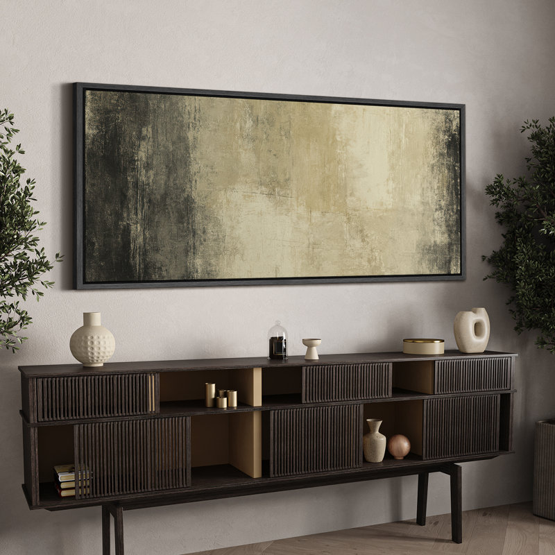 Grande impression sur toile encadrée, reproduction abstraite pour décoration intérieure moderne, Noir, H 30 po x l 60 po