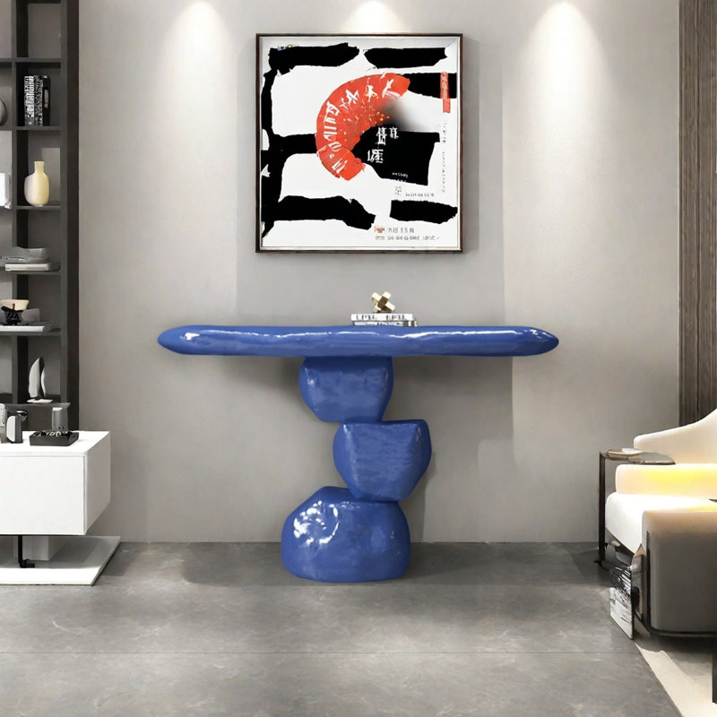 Console Modern Minimalist Art Design, Bleu, H 35,43 po x l 47,24 po x P 15,75 po