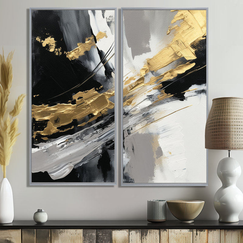 Mystery Awakening II - art mural moderne bleu, H 20 po x l 24 po, Impression encadrée flottante, Argent argent