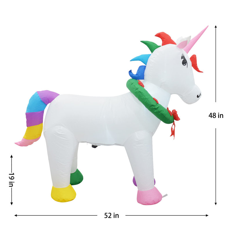 Licorne gonflable, Bleu/rouge/vert