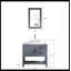 Ensemble de meuble-lavabo simple 18,50 po avec dessus en marbre et miroir Eustazio