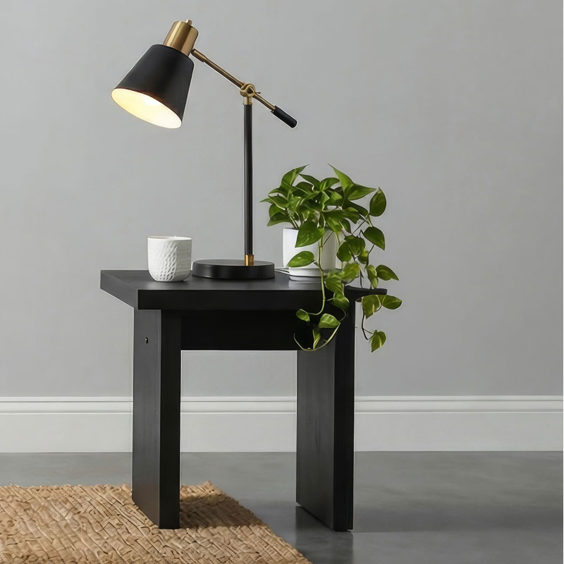 Table de bout d'appoint carrée Vule, Noir