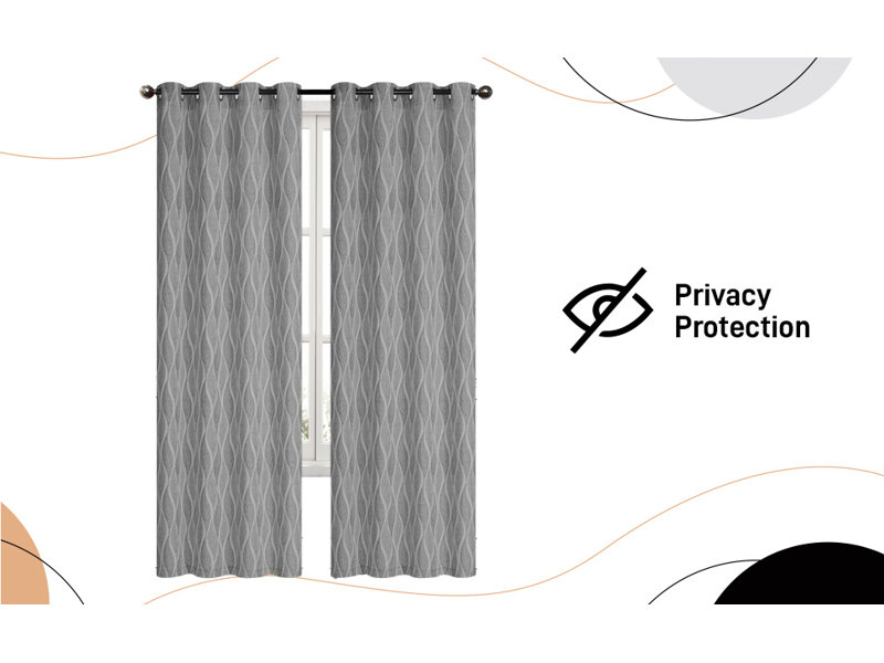 Semi Sheer Curtain Single Panel, Gray
