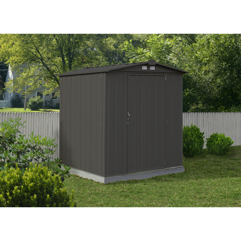 EZEE Shed Steel Storage 6 x 5 ft. Galvanized Low Gable, Charcoal