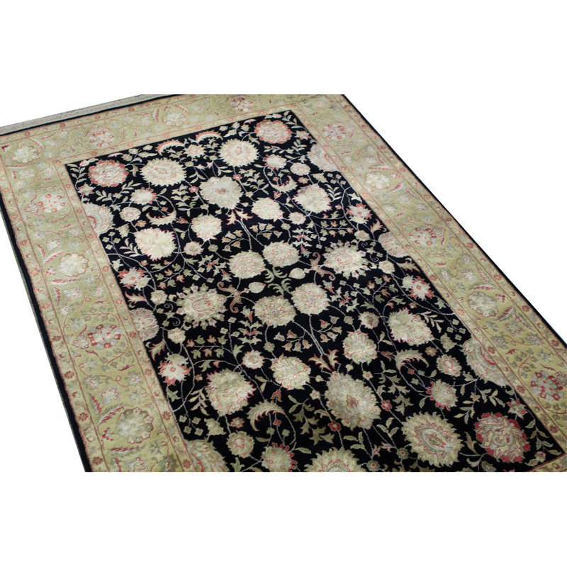 Hand Woven Silk and Wool Area Rug