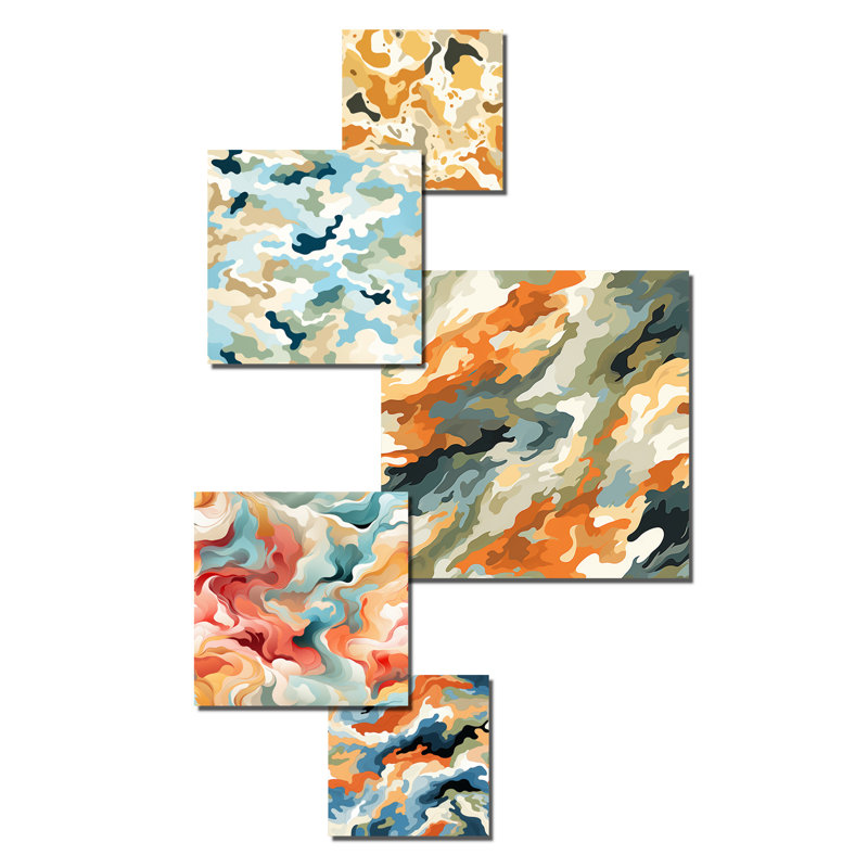 Daden - Ensemble d'art mural camouflage de 5