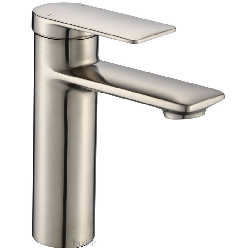 Robinet de salle de bain à un trou avec drain, Nickel brossé