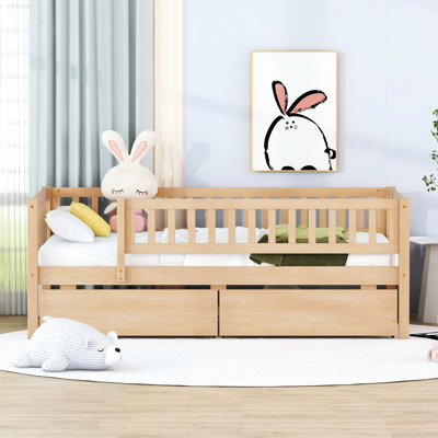 Lit de jour avec double dimension et tiroirs - Offre des options de rangement polyvalentes pour dormir en bois, espace supplémentaire