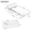 Lit simple escamotable avec repose-pieds et matelas, lit d'invité convertible, blanc