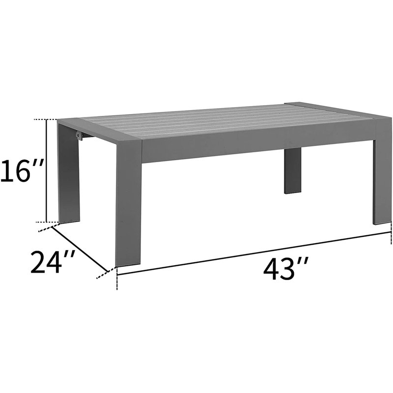 Table basse en aluminium Jonmark, Gris