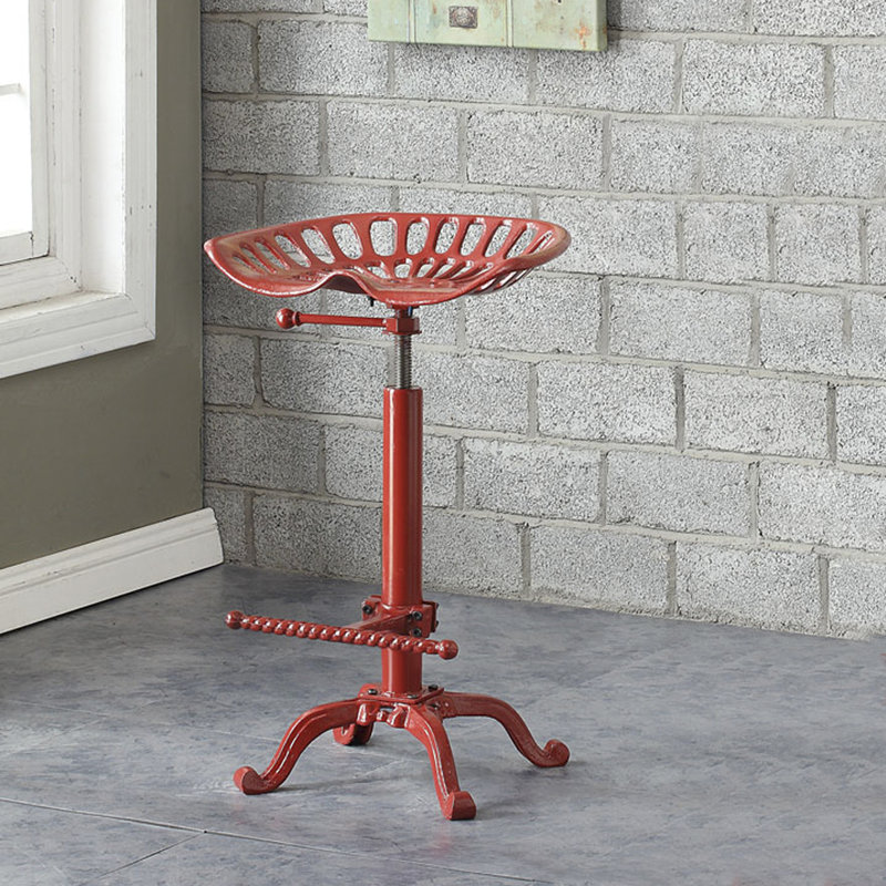 Tabouret pivotant à hauteur réglable Enos, Rouge