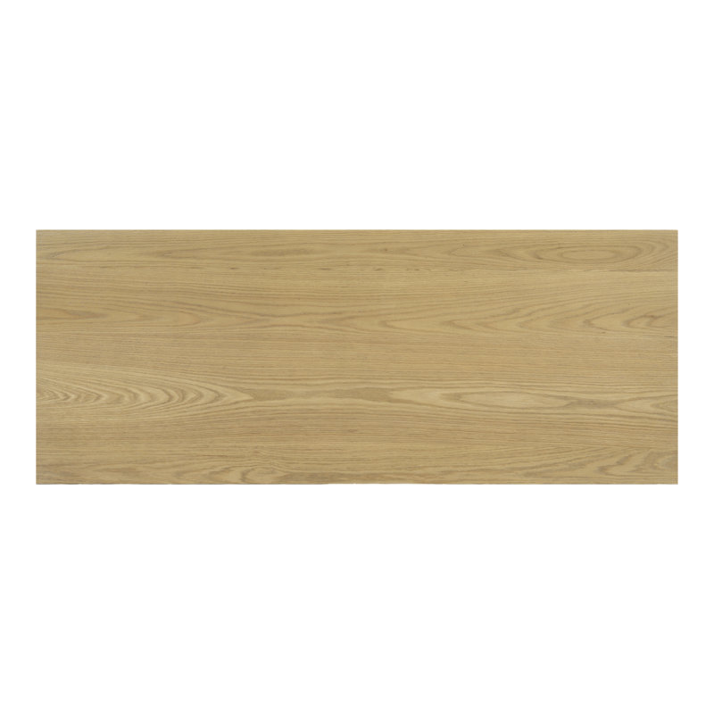 Shelbie 1 Drawer Reeded Desk, Greige Oak