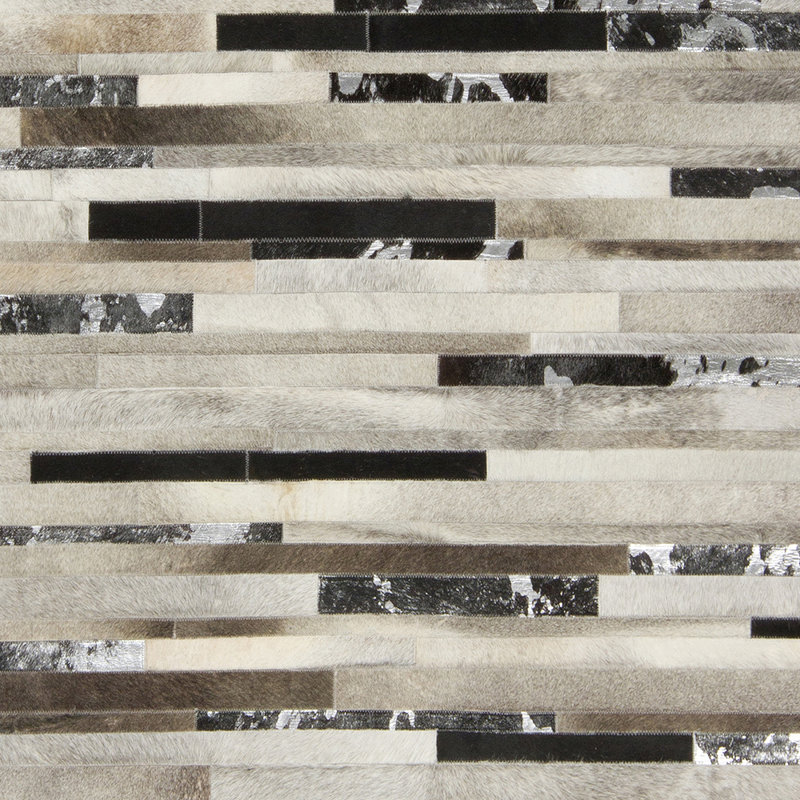 Trail Geometric Area Rug in Brown/Silver/Ivory, Rectangle 9' x 13'