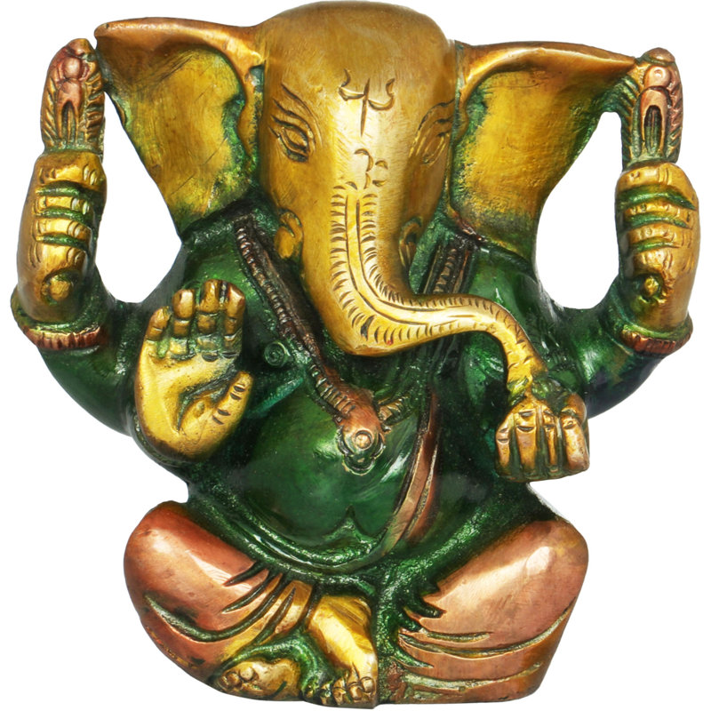 Ganesha mangeant Modaka, Vert