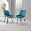 Seline Modern Round Dining Table Set in Glass and Chrome with 4 Luxury Velvet Leather Chairs-638508399