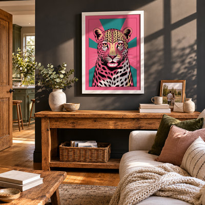 Pop Leopard Modern - Framed Print
