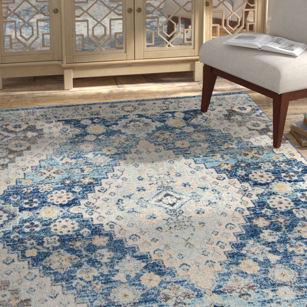 Mistana™ Christa Oriental Navy Area Rug & Reviews | Wayfair