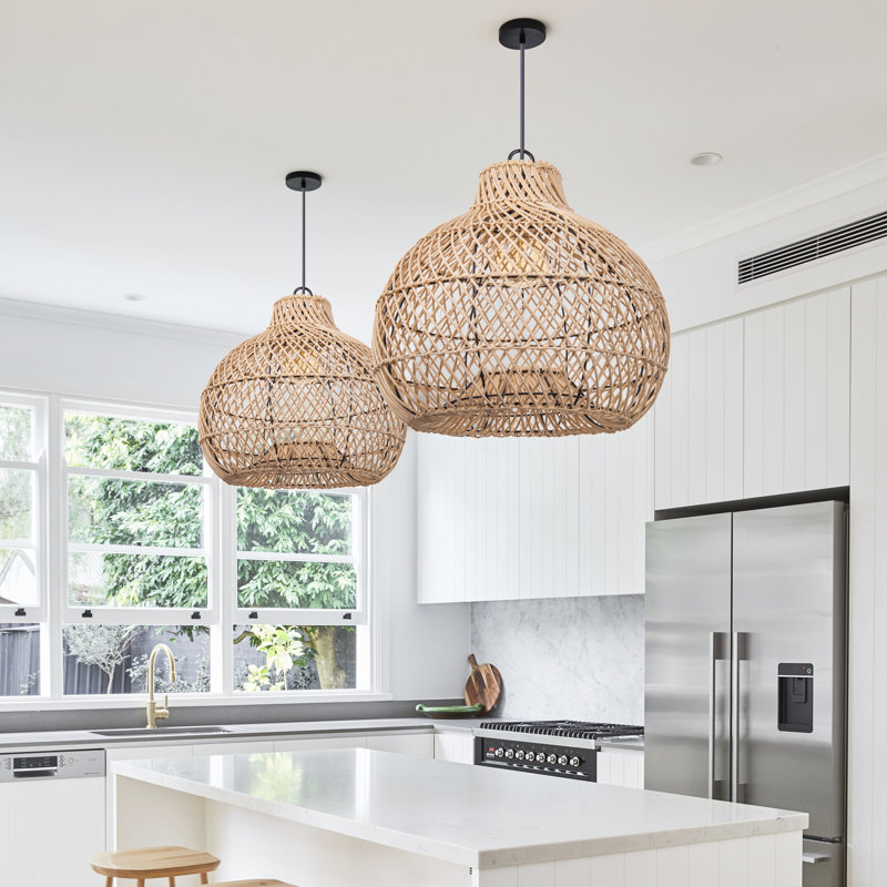 Luminaire suspendu à 1 lumière élisée LED Elizabeth, H 13,77 po x l 15,74 po x P 15,74 po