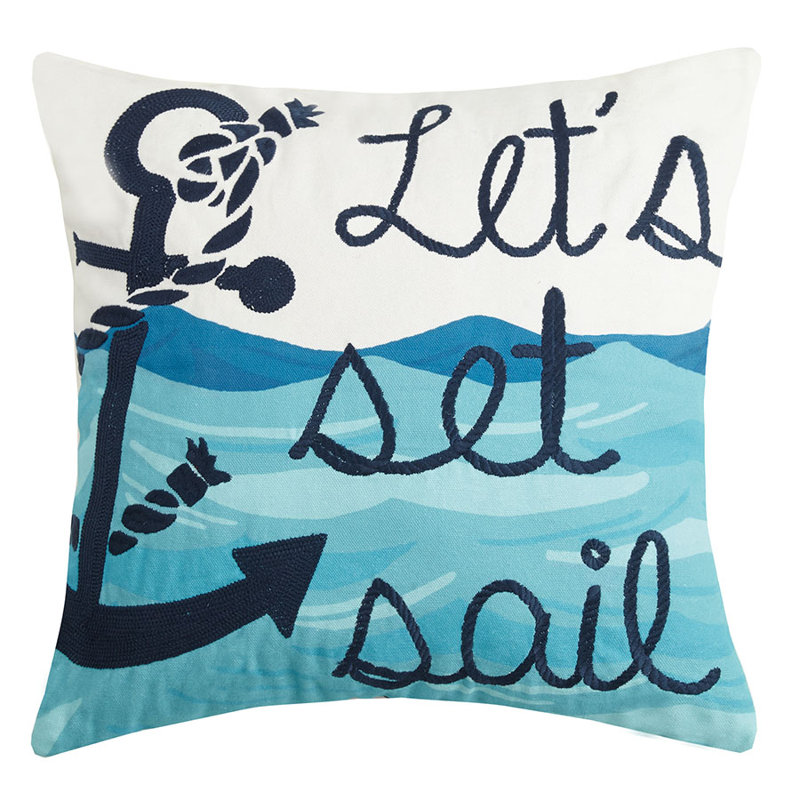  Coussin décoratif en laine Let's Set Sail