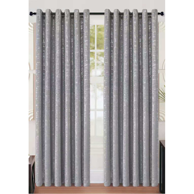 Freitas Room Darkening Curtain Pair, Silver, 115cm Width x 137cm Drop 