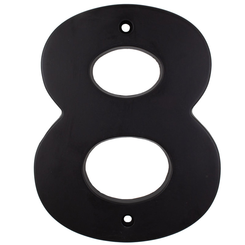 Numéro de maison 5 po en métal résistant aux intempéries, Noir mat, 8
