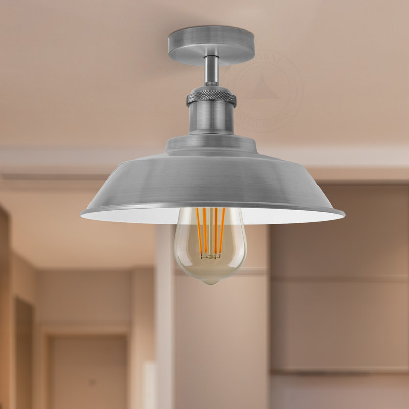 Kymani Semi Flush Mount, Satin Nickel