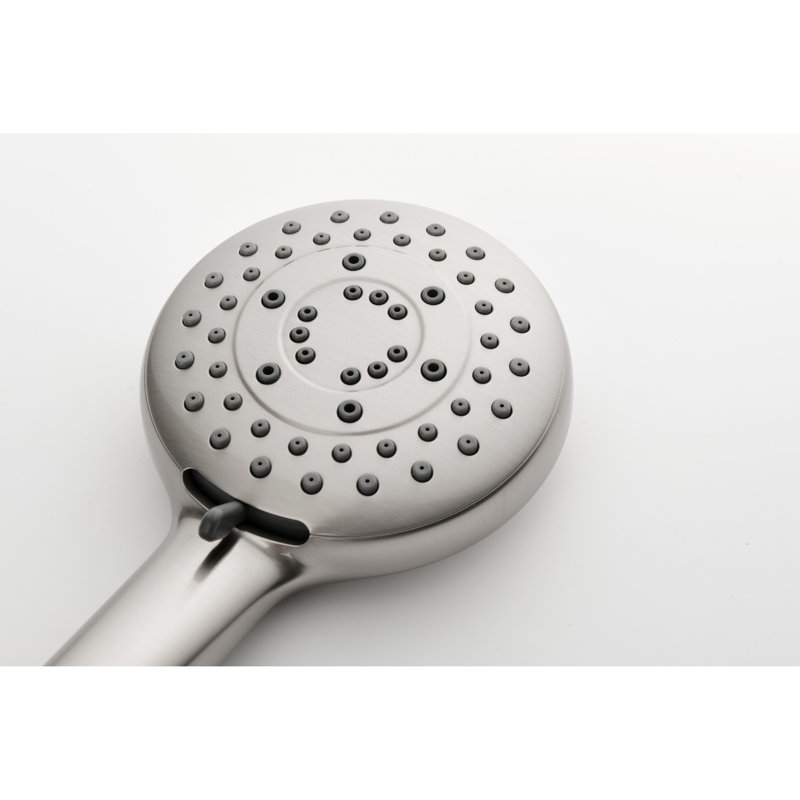 Brushed Nickel Shower Configuration With Functionality. Head, Hand Shower, Slide Bar, Bodysprays, Arm, Hose, Valve Trim, Lever Handles. Self-Cleaning Head For Consistent Water Flow. Installation Made